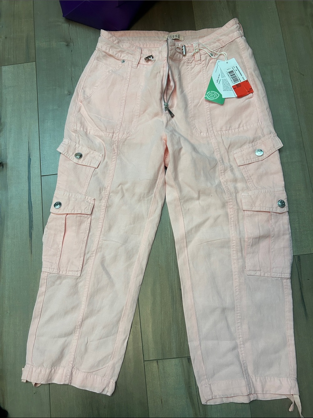 Guess Pink Cargo Crop Pants